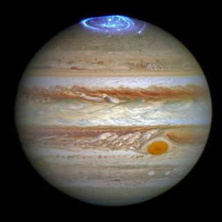 Aurora di Giove generata dal suo campo magnetico